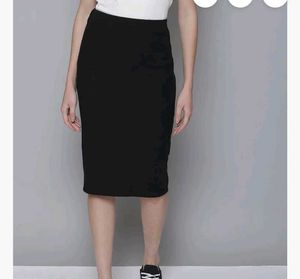 Black Casual Pencil Skirt