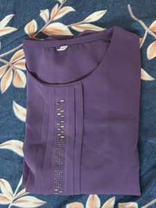 Elegant Purple Puff Sleeve Top😍