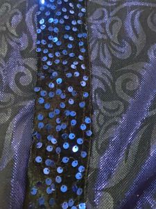 Royal Blue Sequin Saree Blouse Set