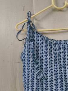 Blue Printed Cotton Kurta