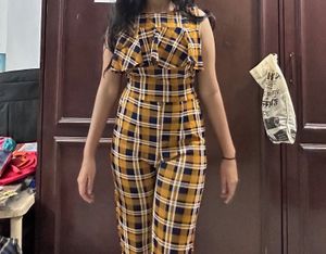 Stylish Plaid Jumpsuit