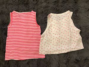Cute Pink Striped Double Tank Top and Shorts Set