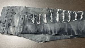 Distressed Grey Wash Denim Jeans