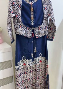 Brand New Navy Blue Long Kurta with Jacket