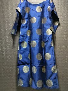 Navy Blue Banarsi Kurti