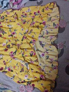 Yellow Floral Ruffle Dress