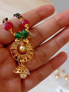 Gj Finish Mangalsutra With Earrings