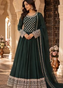 Green Anarkali Gown