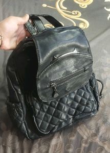 Chic Quilted Faux Rexine Backpack