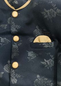 Men's Teal Floral Nehru Jacket