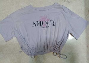 Amour Ruched Crop Tee