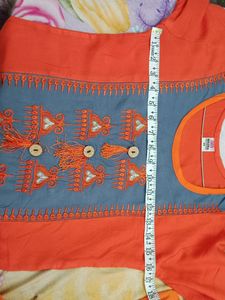 Women's Orange Kurti With Legging