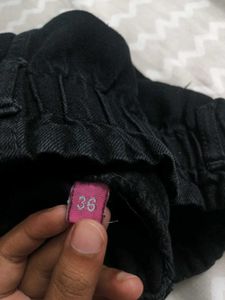 Black Paperbag Mom Fit Jeans