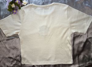 Cream Aloha Hawaii Ribbed Top