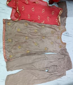 New Condition Suit Set Khakhi Colour