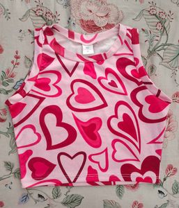 Heart Print Pink Tank Top 💗