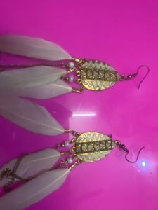 Boho Feather Drop Earrings