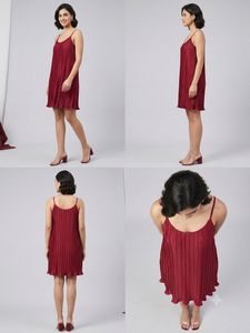 Pleated Slip Dress