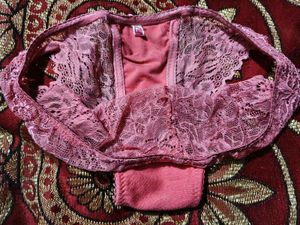 Lace Trim Pink Briefs
