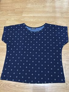 Navy Anchor Print Top