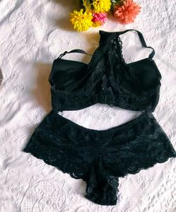 Black Lace Bra &amp; Panty Set