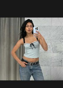 Cute Light Blue Corset Top