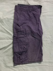 Purple Colour Denim Short