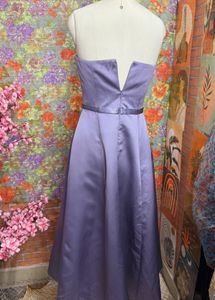 Elegant Strapless Lavender Midi Dress