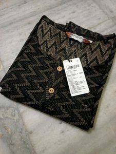 New Black Straight Kurta