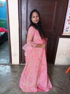 Pink gown with long Full Work jacket
