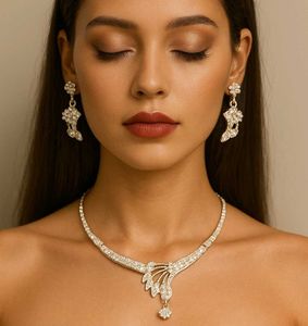 White Stone Jewellery Set
