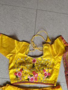 Yellow Embroidered Lehenga Choli Set