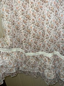 Sheer floral Chiffon Tiered Ruffle Dress