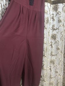 Maroon Lace Top Maxi Dress