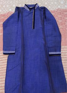 manyavar Men's Blue Kurta