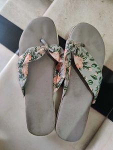 Floral Print Flip Flops