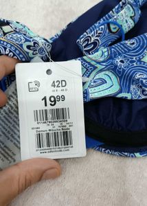 Blue Paisley Print Bikini Top