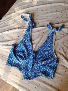 Blue Floral Halter Neck Top 💙