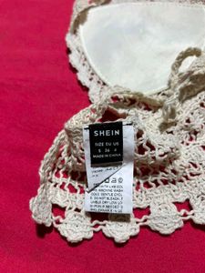 SHEIN Crochet Halter Crop Top