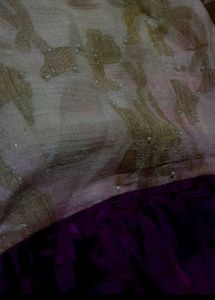 Elegant Purple &amp; Cream Gown