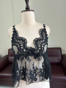 Elegant Black Lace Camisole Top