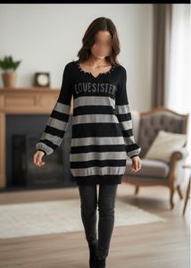Black And Grey Winter Tunic