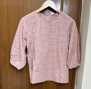 Filanto Eyelet Embroidered Pink Top