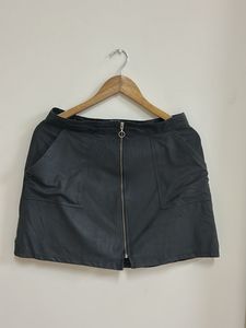 Black Faux Leather Mini Skirt