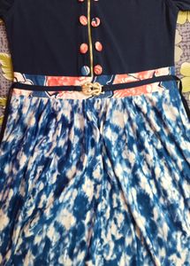 Blue Tunic Dress For Girls