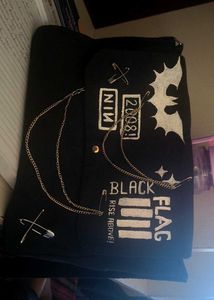 Unique Black Crossbody Bag with Chains