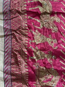 Vibrant Pink  Print Saree with blouse