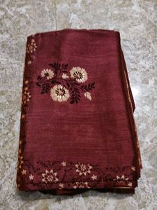 Beautiful Maroon Floral Saree
