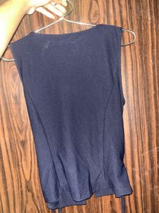 Navy Blue Lace-Up Vest