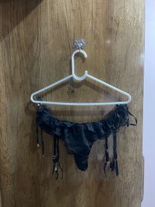 Black lace thongs